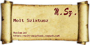 Molt Szixtusz névjegykártya